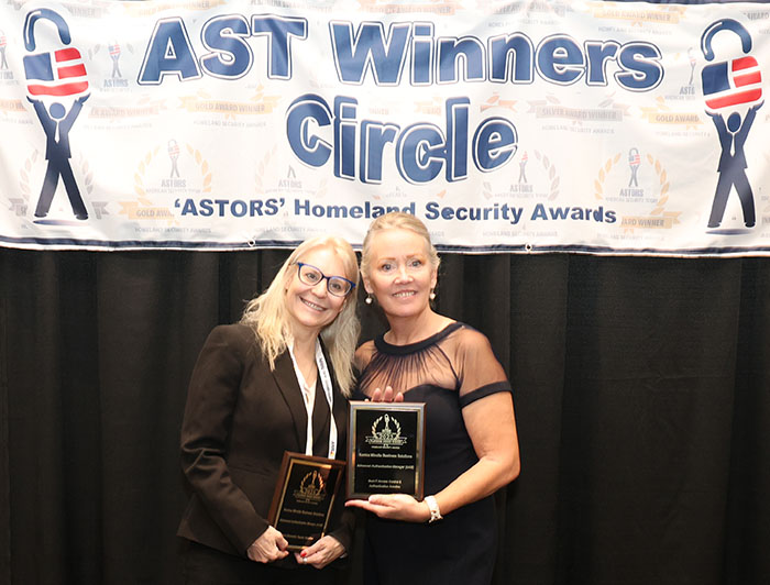 Stephanie Keer, Konica Minoltas National Practice Manager -Government/Education; Certified SAFe 5 Government Practitioner, was presented with two 2023 Platinum ASTORS Homeland Security Awards at American Security Todays Annual ASTORS Awards Ceremony and Banquet Luncheon in NYC.