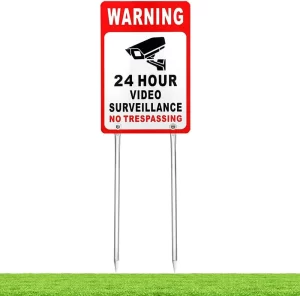 Kichwit Video Surveillance Sign No Trespassing